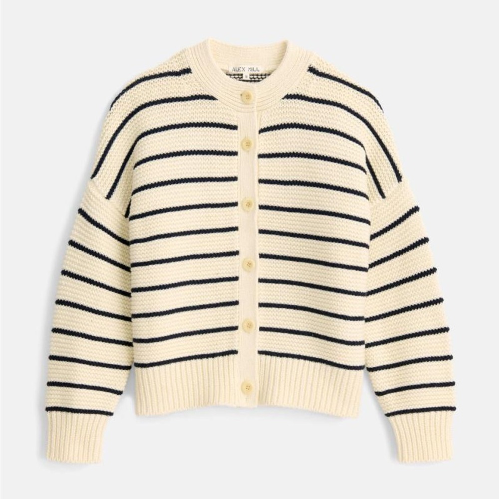 Alex Mill Nico Cotton Striped Cardigan size M